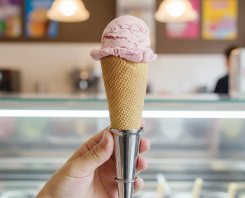 ficticio de helado de cucurucho