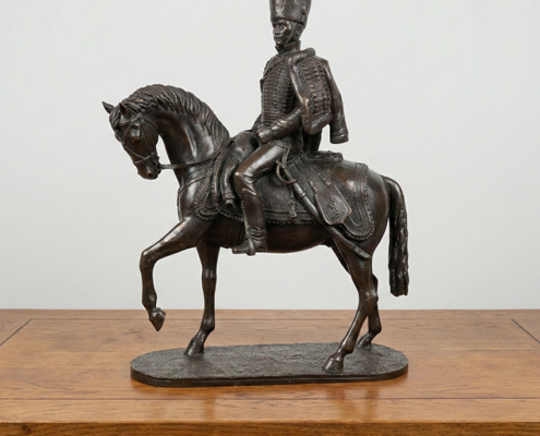 restauración de escultura ecuestre figura restaurada